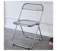 QAQCDAHJI Lot de 4 chaises pliantes en acrylique - Structure chromée - Légères, portables et empilables - Pour l'intérieur et l'extérieur, les événements et les fêtes - Ambre (gris)