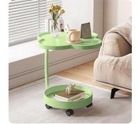 QAQCDAHJI Table d'appoint en Forme de C for canapé, idéale for Les Petits espaces, Table d'appoint Mobile for Salon, Table Basse/Table TV (Blanche)(Green)