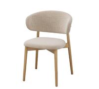 QAQCDAHJI Wooden Dining Chairs Set of 4, Modern Fabric Upholstered Kitchen Side Chairs, Farmhouse Dining Room Chair with Foot Pegs, Beige(Walnut,Set of 6)