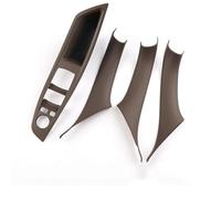 QAQMHVCVB Pour Série 5 F10 F11 F18 2011-2017 LHD Poignée Intérieure Voiture Panneau Porte Intérieure Tirer Revêtement D'habillage Autocollants D'accoudoir (4pcs set Mocha)