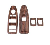 QAQMHVCVB Pour X1 F48 X2 F47 2016 2017 2018 2019 2020 Voiture Lève-vitre Interrupteur Cadre Revêtement D'habillage Autocollant Intérieur (Pine Wood Grain)