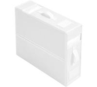 QARIDO Organiseur de draps de lit pliable, boîte de rangement pour housse de couette avec fenêtre transparente et poignées - Organiseur de draps pour placard à linge (Blanc)