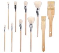 Qarmijaer 10 Pièces Pinceaux, Différentes Tailles Pinceaux en Poils de Chèvre pour Peindre Les Murs Pinceau à Dorure en Fourrure pour la Peinture Facile à Utiliser