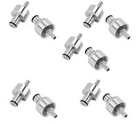 Qarmijaer Lot de 10 bouchons en acier inoxydable 304 pour gazéification 1,6 cm Barbe, type de verrouillage à boule, convient aux bouteilles en PET de boissons gazeuses
