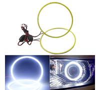 Qasim 1 paire 120MM LED COB Angel Eyes Halo Ring Yeux d'Ange Universel pour DRL Phare de Voiture de Moto Lampe d'Avertissement DC9-30V Courant Constant Blanc