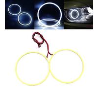 Qasim 1 paire LED COB Angel Eyes Halo Ring Anneau de Halo Yeux d'Ange Universel pour DRL Phare de Voiture de Moto Lampe d'Avertissement DC12V 110MM 81SMD Blanc