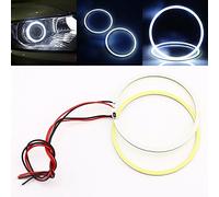 Qasim 1 Paire LED COB Angel Eyes Halo Ring Anneau de Halo Yeux d'ange Universel pour DRL Phare de Voiture de Moto Lampe d'Avertissement DC12V 90MM 66SMD Blanc