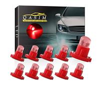 Qasim 10x T4.2 Ampoules LED COB 1SMD Rouge pour Tableau de Bord de Voiture Compteur de Vitesse Jauge d'Instrument DC 12V