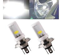 Qasim 2-Pack H4 LED Ampoule de Phare de Moto Hi/Lo Faisceau 9003 Ampoule 12W 900 Lumens Blanc COB puces en céramique LED Phare de Voiture