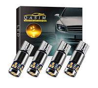 Qasim 4x LED T10 W5W Ampoules Canbus Sans Erreur Wedge 168 Ambre 2016 18-SMD pour Voiture Lumière de Dôme Intérieur Liseuse Feu arrière DC9-28V Hétéropolarité cconstante