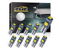 Qasim Lot de 10 ampoules LED T5 avec verrouillage à torsion 74 70 37 17 2721 PC74 PC37 pour tableau de bord et indicateurs de tableau de bord (Blanc)