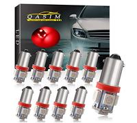 Qasim rouge 24V BA9S T4W LED 60LM marqueur latéral intérieur de voiture dôme carte RV feux de plaque d'immatriculation (lot de 10)