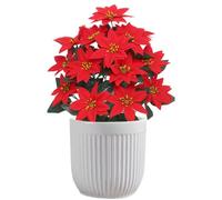 Qasuao Étoiles de Noël artificielles réalistes en plein air | Fleurs de Noël pour l'extérieur, pour cour, terrasse, jardin, portail, bureau, fête, festival, fête des mères