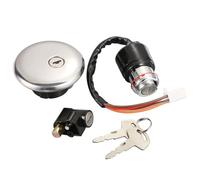 QASULER 1 jeu de clés de verrouillage de siège de réservoir de carburant de verrouillage de commutateur d'allumage for GN125 1982-2001 accessoires de sécurité de moto Interrupteur d'allumage pour moto