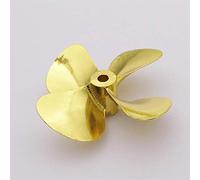 QASULER 1x modèle de Bateau RC, hélice métallique à 4 pales, Arbre de 4mm, Main Droite Gauche 55mm 60mm, appât de pêche, remorqueur de croisière Marine ROV Hélice de Moteur de Bateau(D60mm Left Hand)