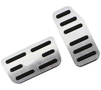 QASULER 2 pièces/ensemble aux pédales de voiture, for JAZZ, 2011-2020 pièces rechange accessoires couvercle protection pédale frein automatique Ensemble de couvre-pédales de voiture(Silver)