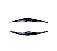 QASULER 2 Pièces Sourcils de Phare de Voiture Garniture de Paupière ABS Noir, for, Série 3 E90 E91 2005-2011 Accessoires de Voiture Autocollant pour phare(Schwarz)