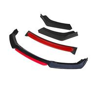 QASULER 3 pièces Accessoires de Voiture Pare-Chocs Avant séparateur de lèvre diffuseur lèvre Corps Kit Spoiler Pare-Chocs, for Renault, Megane 3 Noir Déflecteur de Pare-Chocs Avant(4pcs+Red)