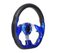 QASULER 320mm Universal Car Racing Steering Wheel Aluminum Go-Kart Sport Auto Modification Poulie de renvoi de plateau de tondeuse à gazon(Blue)