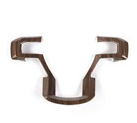QASULER Autocollants de décoration bouton volant voiture ABS, accessoires d'intérieur, for Ford, for F-150, 2015 Up Car Styling Garniture de grille d'aération de voiture(Wood grain)