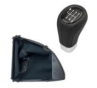 QASULER Botte de guêtre pommeau levier vitesse manuel, for, série 1 E81 E82 E87 E88 2003-2013 accessoires couverture style voiture Soufflet de boîte de vitesses pour voiture(BLACK 6 Speed 2pcs)