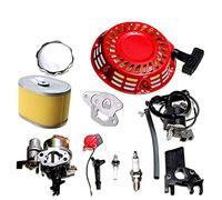 QASULER Carburateur démarreur à recul bobine d'allumage bougie d'allumage filtre carburateur Carb moteur Kit for GX160 5.5HP Démarreur à rappel