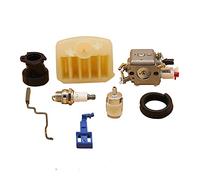 QASULER Carburateur filtre à Air starter d'admission tige d'accélérateur tuyau de carburant jardin tronçonneuse moteur pièces, for Husqvarna, 340 345 346XP 350 Kit carburateur(345 42MM)