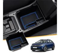 QASULER, Compatible avec VW, boîte de Rangement for Voiture Taigo Nivus, boîte à Gants, Organisateur de Plateau de Console Centrale, Accessoires Taigo Nivus Coffre de Rangement pour accoudoir(Blue)