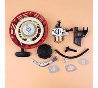 QASULER Démarreur à recul carburateur bouchon de réservoir de carburant Kit de bras de régulateur moteur générateur d'essence tondeuse à gazon, for GX160 GX200 168F 16100-ZH8-W61 Démarreur à rappel