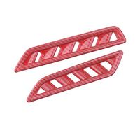 QASULER Ensemble de 2 pièces de garniture de couvercle de sortie d'air de tableau de bord ABS rouge en Fiber de carbone, for VW, for Jetta, MK7 2019 2020 Décoration pour grille d'aération de voiture
