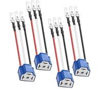 QASULER Faisceau de câblage de phares en céramique H4 9003 HB2, prise d'éclairage de voiture 12 V, adaptateur H4 vers connecteur 3 broches, support d'ampoule H4, conversion de base, for phares antibro