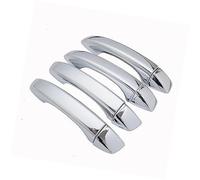 QASULER , for MG, ZS 2017 2018 2019 2020 2021 2022 Couvercle de poignées de porte de voiture chromé en fibre de carbone garniture de poignée de porte extérieure(Silver No Button)