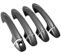 QASULER , for Toyota, for RAV4, Rav 4 Xa40 2014-2019 en fibre de carbone chromé poignée de porte de voiture décor de couvercle de bol garniture de poignée de porte extérieure(BLACK Carbon No Sensor)