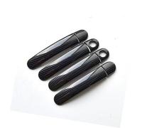 QASULER , for VW, GOL G5 G6 2009-2016 for Fox Suran Cross Chrome poignée de porte couvre ensemble de garniture for Voyage Saveiro 2012 garniture de poignée de porte extérieure(BLACK Carbon 2 Keyholes)