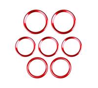 QASULER Garniture d'anneau de ventilation Turbo for climatiseur de voiture, autocollant de rénovation de couleur rouge et bleu for AB CLA GLA GLB 2020 2021 2022 Couvercle de sortie d'aération pour cli