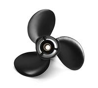 QASULER Hélice Hors-Bord 9.25X11, for Tohatsu, for Nissan .9-20HP 48-897754A11, hélice Standard en Aluminium à 14 Dents cannelées Hélice de Bateau