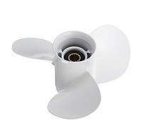 QASULER Hélice Hors-Bord de Bateau 11 1/4X14, for, hélice Marine 25-60HP 663-45958-01-EL, 13 Dents cannelées en Aluminium Blanc Hélice de Moteur de Bateau