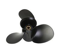 QASULER Hélice Hors-Bord de Bateau 9X9 6-15HP 48-828156A12, hélice Marine en Alliage d'aluminium Noire, 8 Dents cannelées, 3 Lames Hélice de Moteur de Bateau