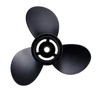 QASULER Hélice Hors-Bord de Bateau en Alliage d'aluminium 58100-96430-019 10 1/4X12, for Suzuki, 20-30HP Dents cannelées 3 Lames Rotation R Hélice de Bateau