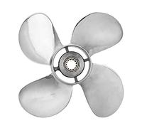 QASULER Hélice Hors-Bord de Bateau RH 11 5/8x12 Pouces, 4 pales en Acier Inoxydable, for, Moteur 25-60HP Hélice de Bateau
