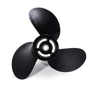 QASULER Hélice Hors-Bord en Alliage d'aluminium, for Tohatsu, Nissan 8-9.8Hp R-Rotation, 3 pales, 12 Dents cannelées Hélice de Moteur de Bateau