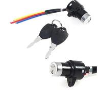 QASULER Interrupteur d'allumage à clé, 1 Jeu, 2 Fils, avec 2 clés, Marche/arrêt, for Scooters électriques, Motos de Poche Serrure de Contact antivol(Black Type 2)