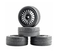 QASULER Jeu de Roues Grip Tires, for HSP, for HPI, Jante RC for Voiture Tout-Terrain 1/10 1:10 04-6088 Pneus pour Voitures télécommandées(Rim04H-6088)