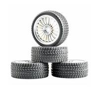 QASULER Jeu de Roues Grip Tires, for HSP, for HPI, Jante RC for Voiture Tout-Terrain 1/10 1:10 04-6088 Pneus pour Voitures télécommandées(Rim04S-6088)