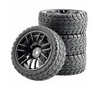 QASULER Jeux de Roues pneus en Caoutchouc, for HSP, for HPI, 1:10 Course Automobile sur Route RC 9062 - 6017 Ensemble de Roues de Course RC(Black Wheel)