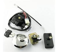 QASULER Kit de clé de verrouillage de siège de bouchon de réservoir de carburant de commutateur d'allumage de moto for GZ125 1998 1999-2003 GZ250 1999 2000-2011 Interrupteur d'allumage pour moto