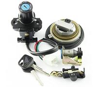 QASULER Kit de clé de verrouillage de siège de bouchon de réservoir de carburant de commutateur d'allumage de moto for XLV650 XL650 Transalp 2000-2006 35010-MCB-610 Interrupteur d'allumage pour moto