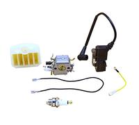 QASULER Kit de filtre à air bobine d'allumage carburateur tronçonneuse, for Zama, for Husqvarna, 353 340 350 345 346 XP, for JONSERED, 2141 2145 2149 2150 CS2141 Kit carburateur
