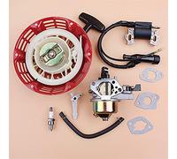 QASULER Kit de joint de carburateur de bobine d'allumage de démarreur de recul moteur de générateur d'essence for GX120 GX160 GX200 168F 5.5HP 6.5HP 28400-ZH8-013YA Démarreur à rappel