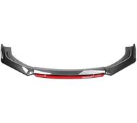 QASULER Lame de Pare-Choc Avant for Kia, Ceed, Proceed, JD GT 2013-2021 (Noir Brillant) Séparateur de Spoilers(Black Carbon Fiber and Red)